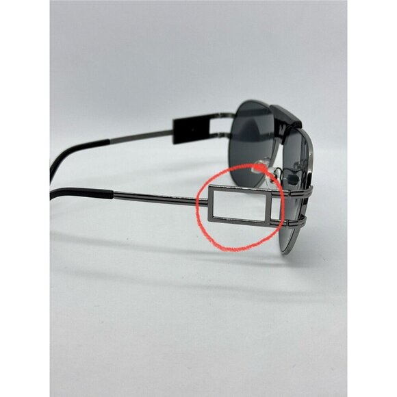 VERSACE aviator pilot men's sunglasses  - Black/Silver  63mm Model 2252 (Used) - Picture 7 of 9